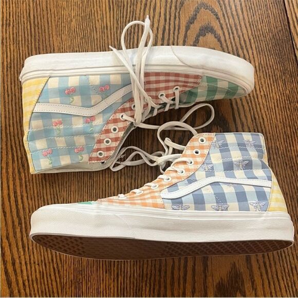 NWOB Vans Sk8-Hi Tapered Skate Shoe Gingham Color-Block Size 14.5 Women's - Picture 7 of 11